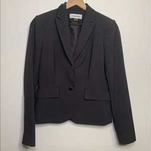 Calvin Klein Charcoal Grey Button Up Blazer